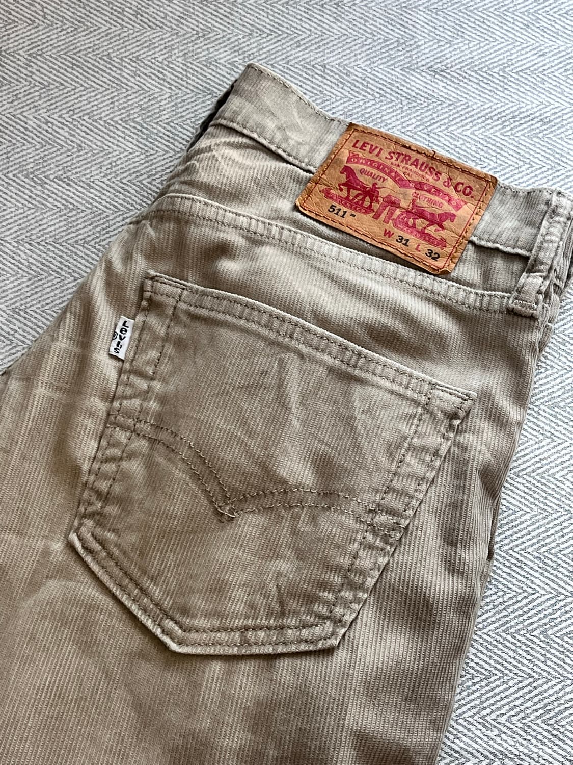 리바이스 511 화이트탭 연베이지 코듀로이 팬츠 31인치 상품이미지7