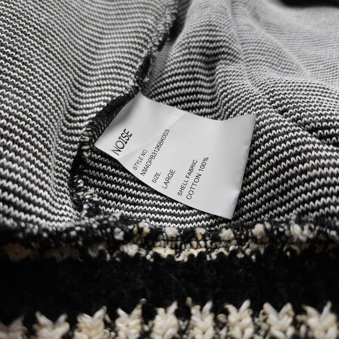 노이즈 스트라이프 카라넥 박시핏 니트 가디건 (L) 상품이미지5