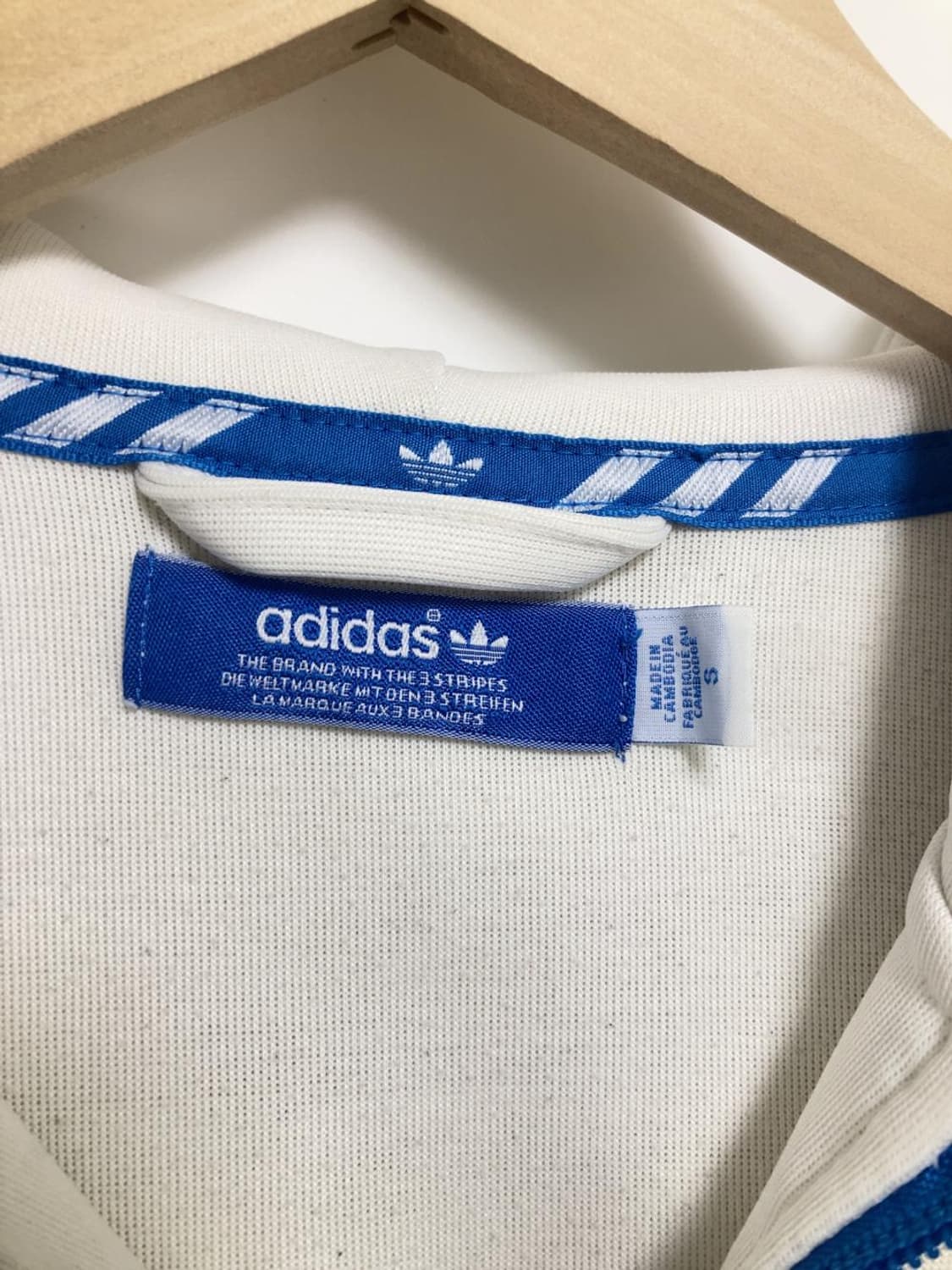 아디다스 흰파 후드 져지 집업 화이트 블루 트랙탑 자켓 상품이미지2