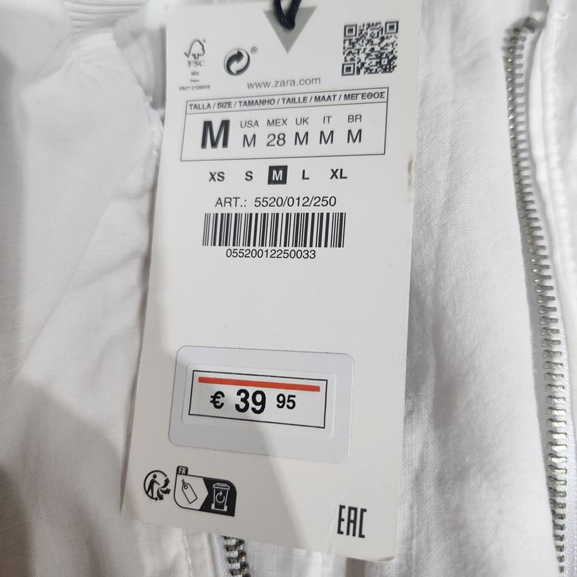 [여M](미사용)ZARA 화이트 크롭 블루종 상품이미지9