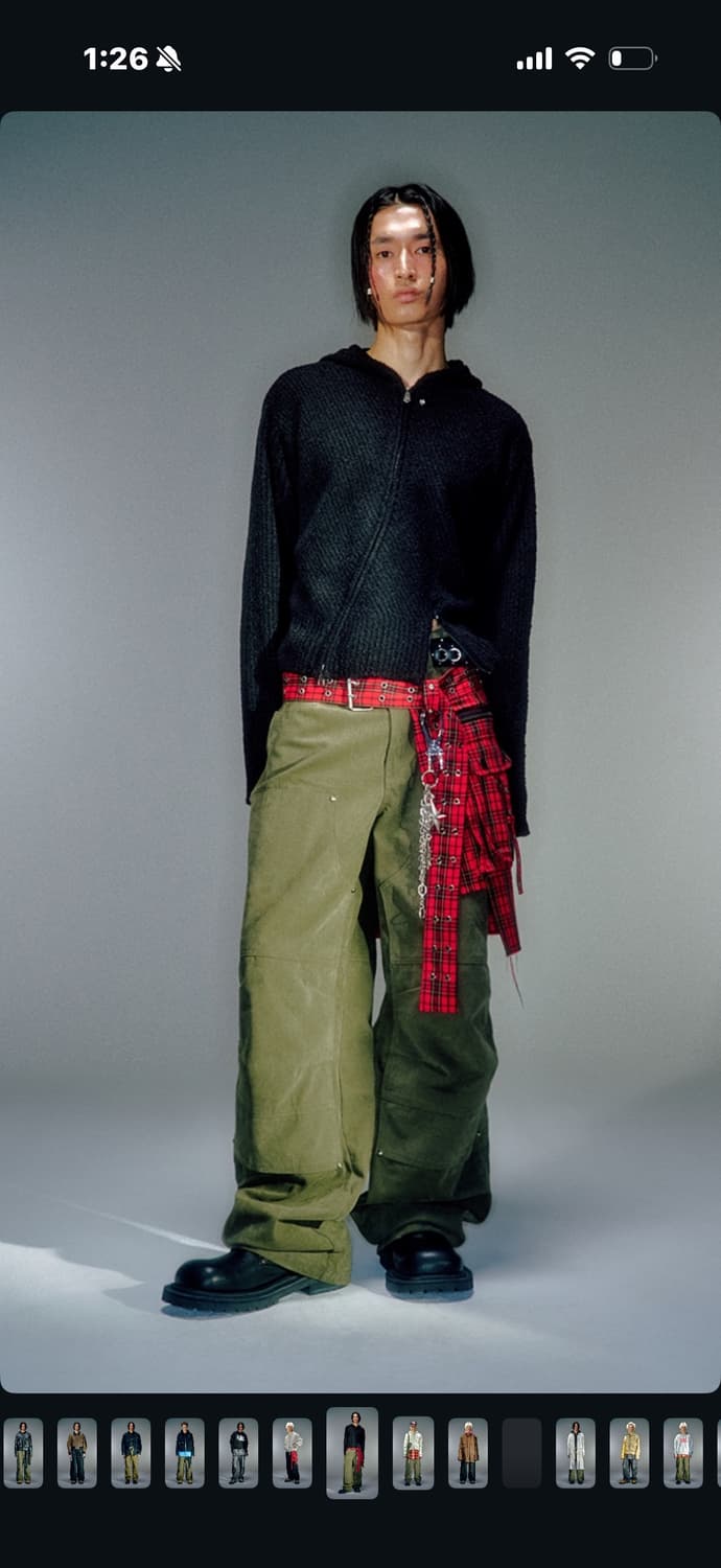 Vacant archive 니트 집업 가디건 (블랙/그레이) 상품이미지2