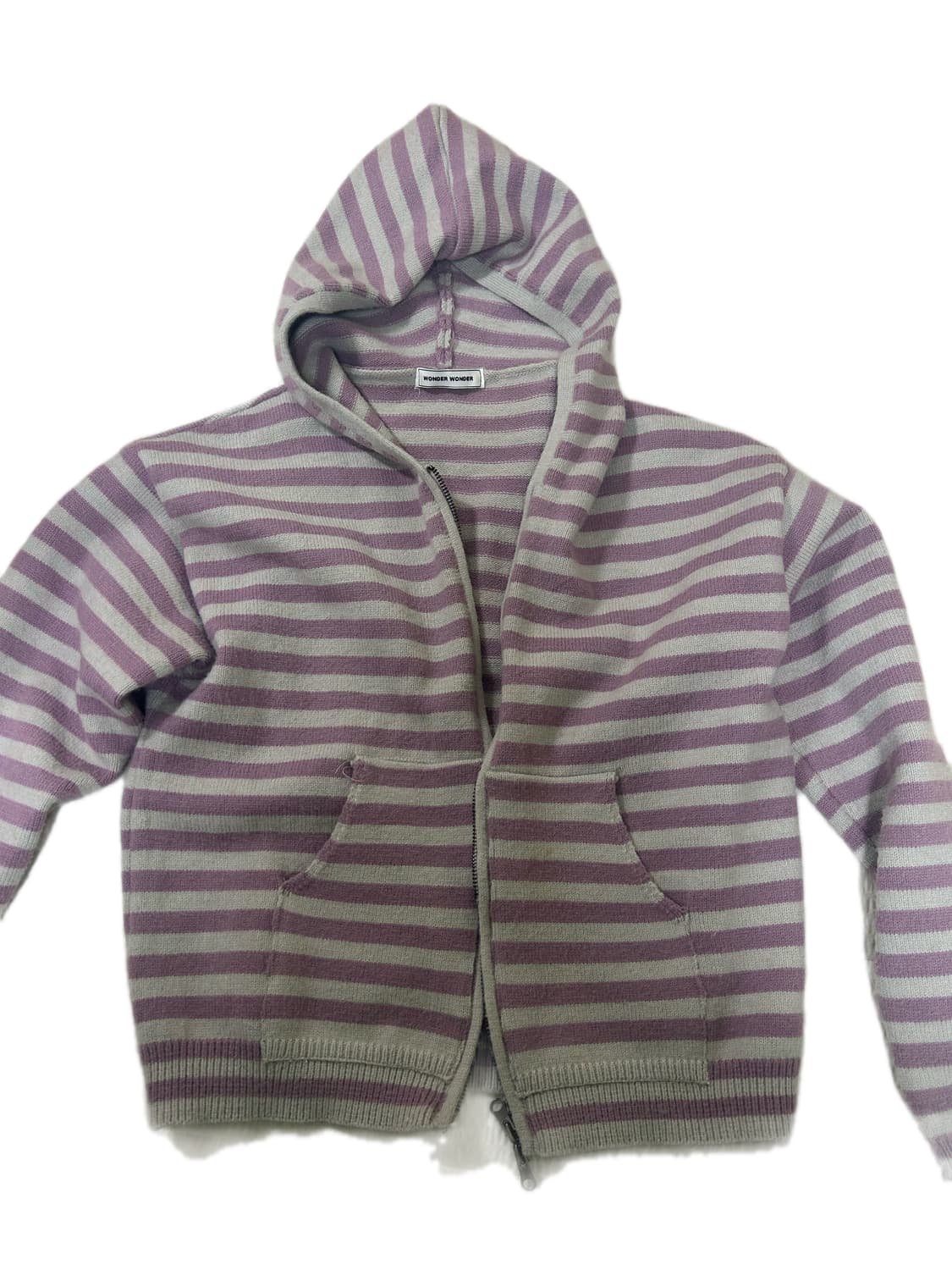 스트라이프 포켓 투웨이 니트 집업 상품이미지1