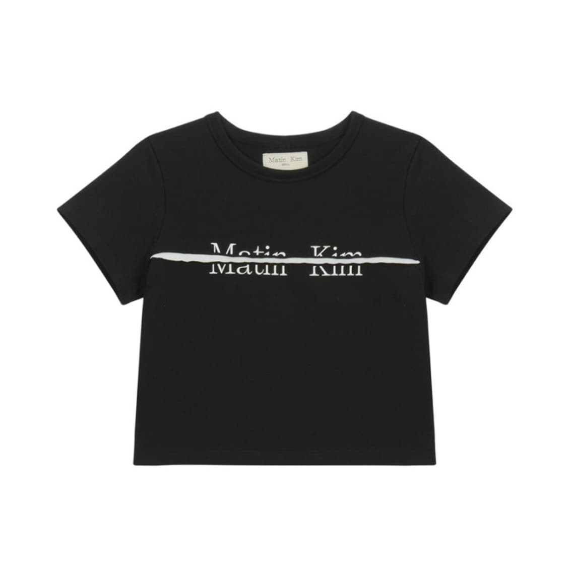[마뗑킴] LOGO CUTTED CROP TOP/BLACK 상품이미지1