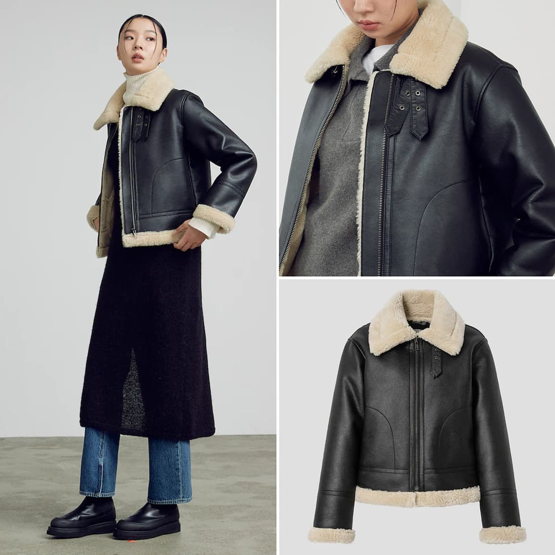 구호플러스 22 시어링 레더 무스탕 상품이미지3