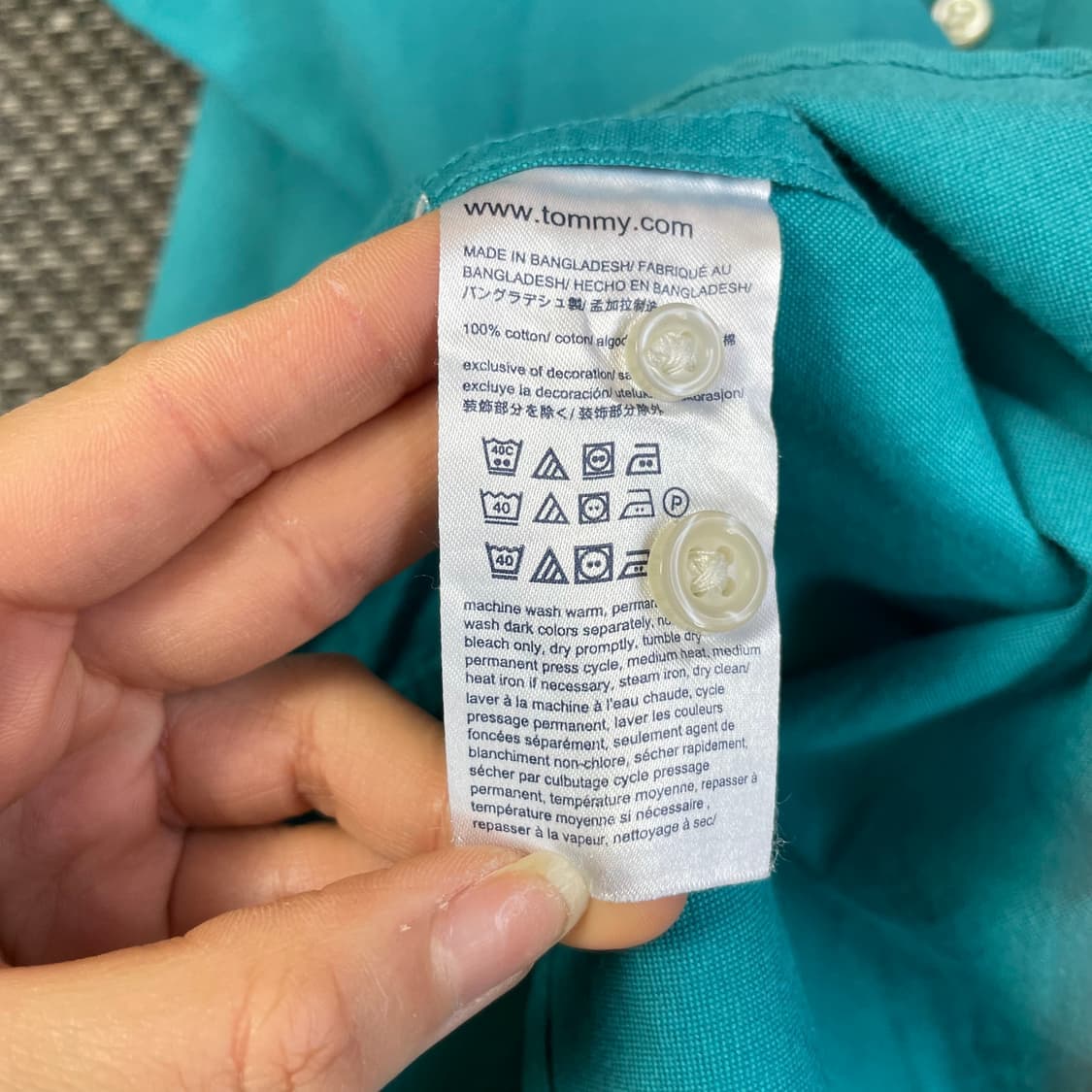 타미힐피거 청록 반팔 셔츠 L 상품이미지5