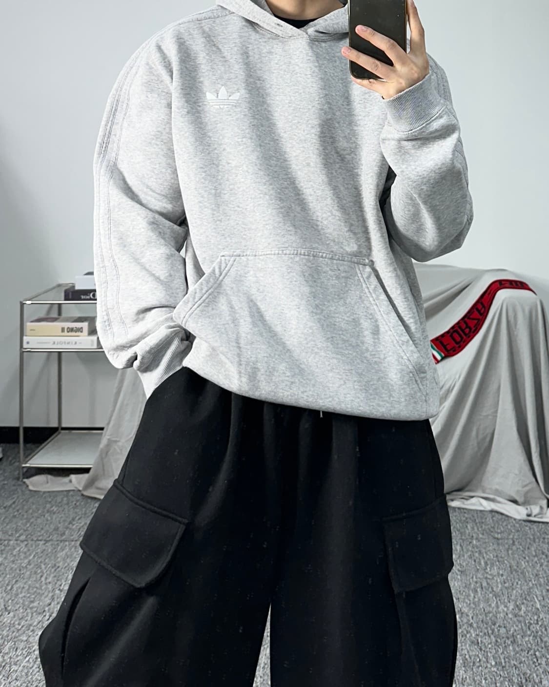 아디다스 올그레이 파이어버드 후드티 2XL 상품이미지3