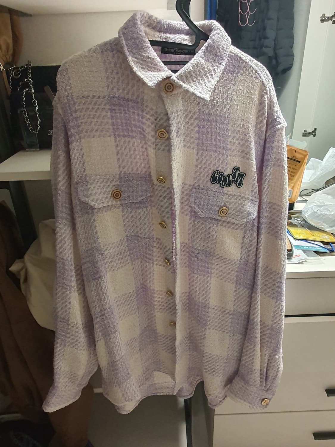 COOL T.M 트위드 체크 자켓 L사이즈 상품이미지1