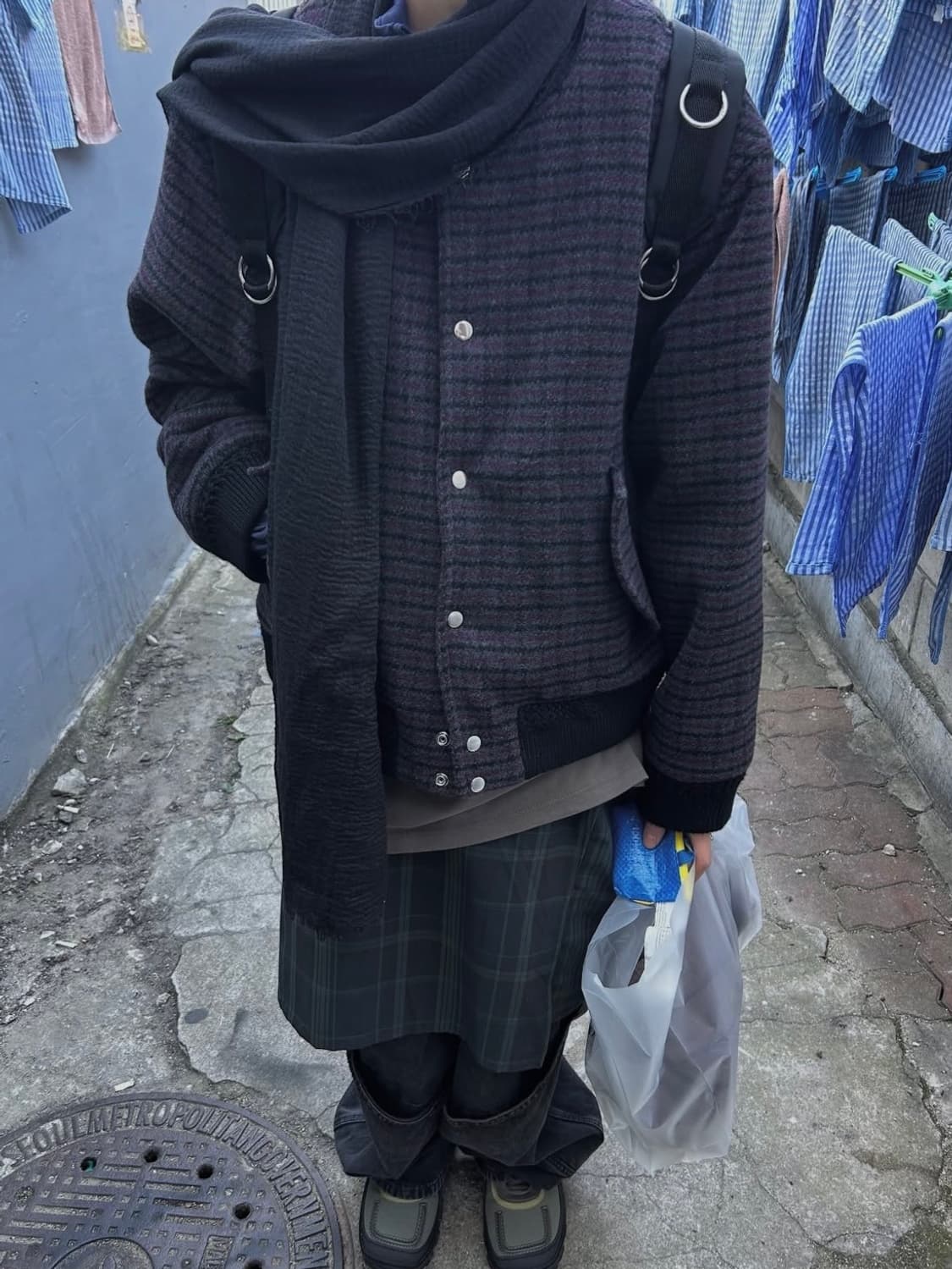 나마체코 콜튼 체크 봄버 상품이미지1