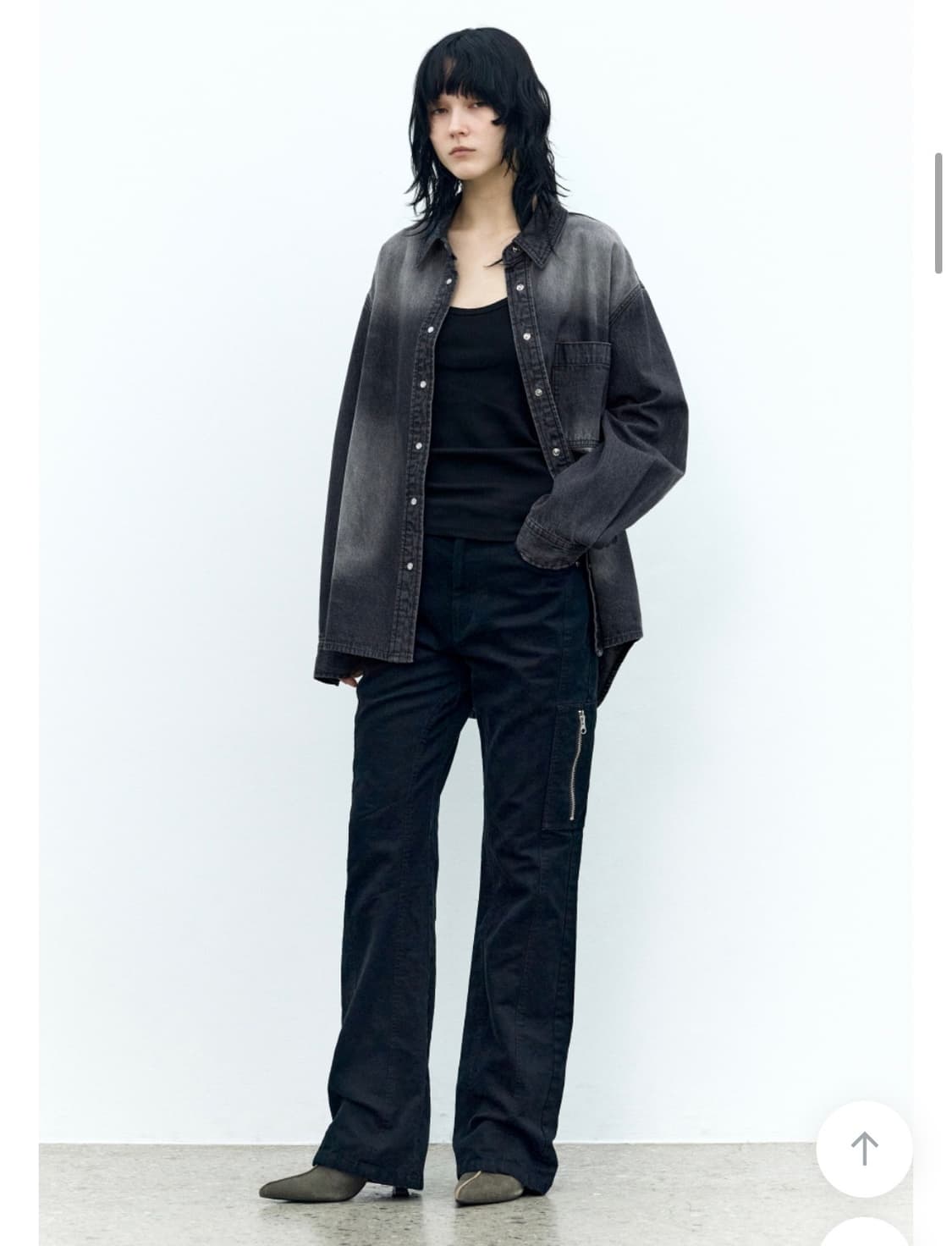 인사일런스 우먼 워시드 부츠컷 팬츠 FADED BLACK 상품이미지4