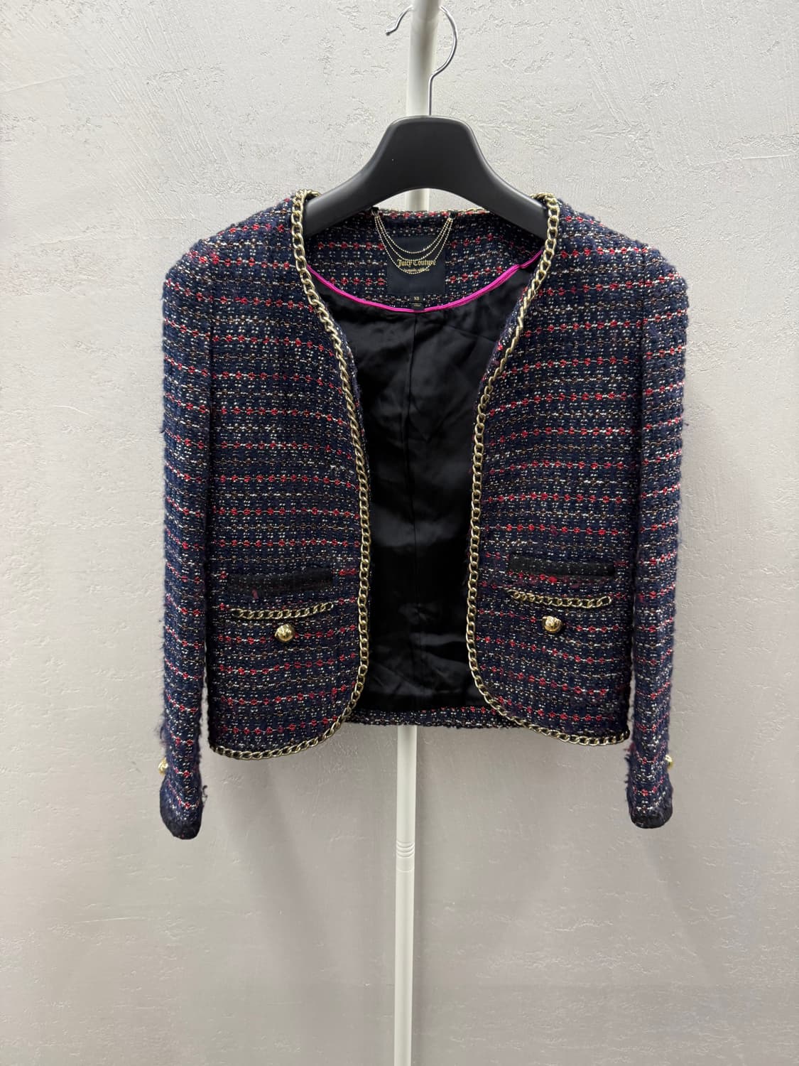 Juicy Couture 네이비 블루 트위드 블레이저 자켓 XS 상품이미지2