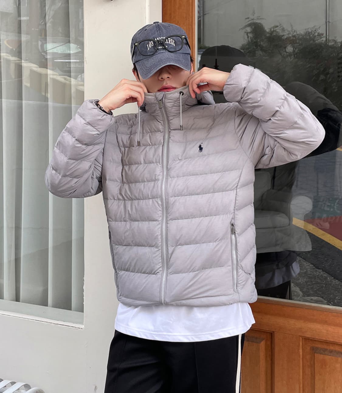 폴로 랄프로렌 24FW 하프라인드 라이트 후드 경량 숏패딩 상품이미지6