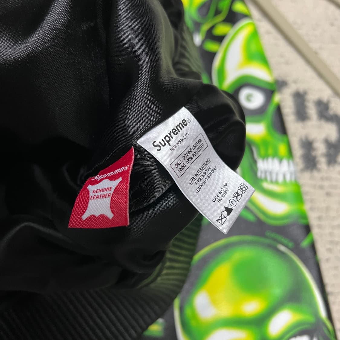 2018 슈프림 스컬파일 리얼레더 자켓 M 상품이미지6