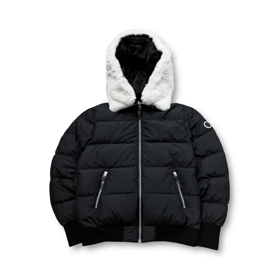 JDX 쓰리쿼터 자켓 화이트 레빗 퍼 블랙 상품이미지1