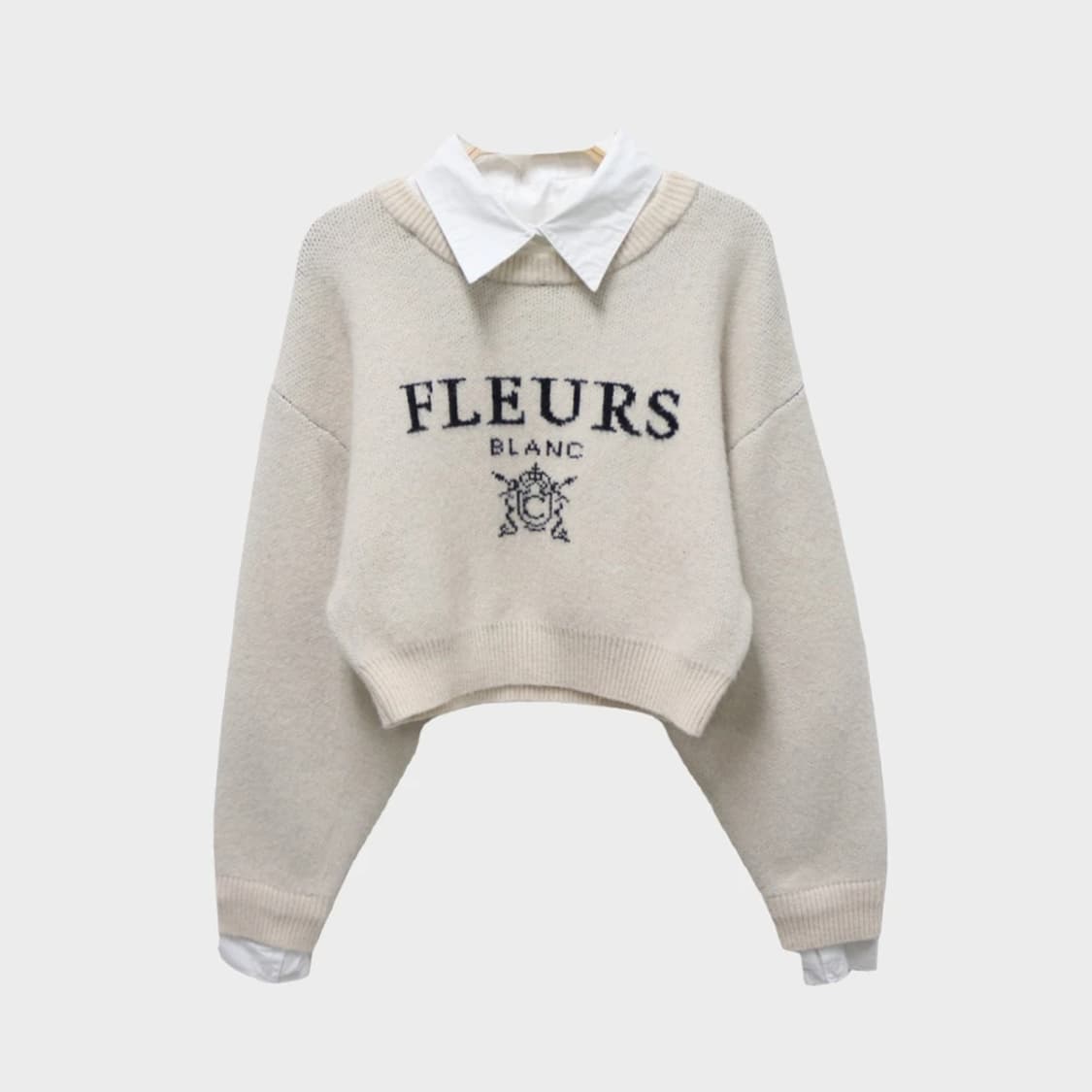 CHICO 셔츠레이어드 로고 니트 60242 상품이미지1