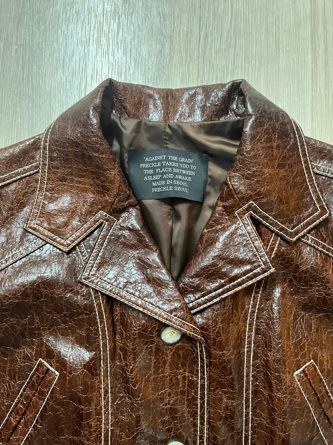 프레클 FRECKLE 크랙 레더 자켓 상품이미지3