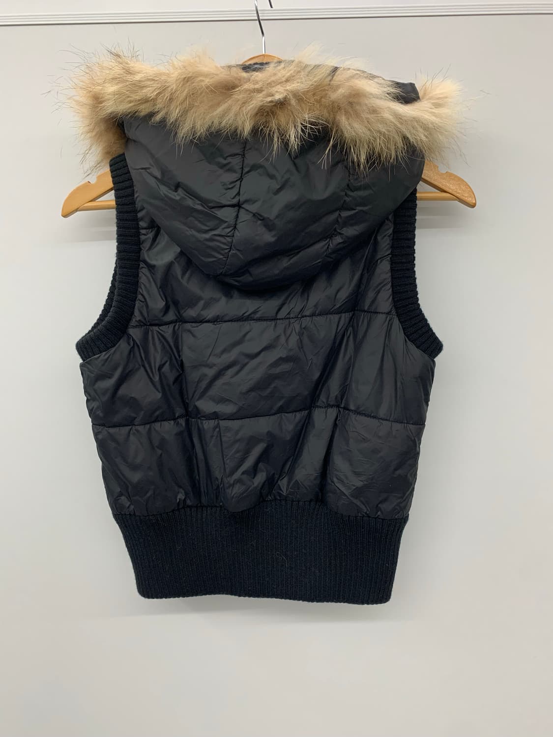 Y2k 블랙 퍼 다운 베스트 상품이미지6