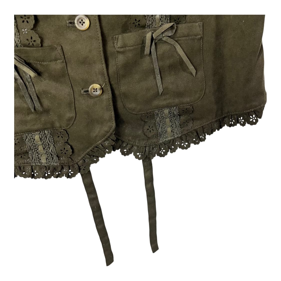 [Pink House] 핑크하우스 크로쉐 레이어드 스웨이드 베스트 상품이미지4