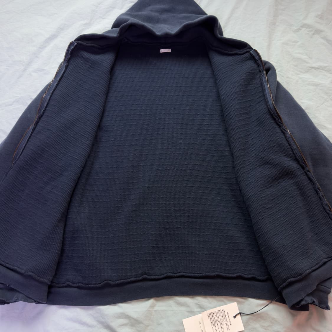 [3] 아프레쎄 25AW 빈티지 후드집업 네이비 상품이미지4