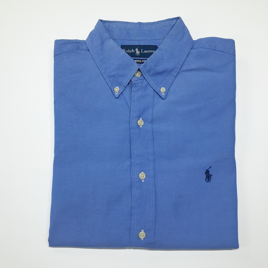 CK084 L 폴로 90s 버튼다운 블루 셔츠 남방 상품이미지7