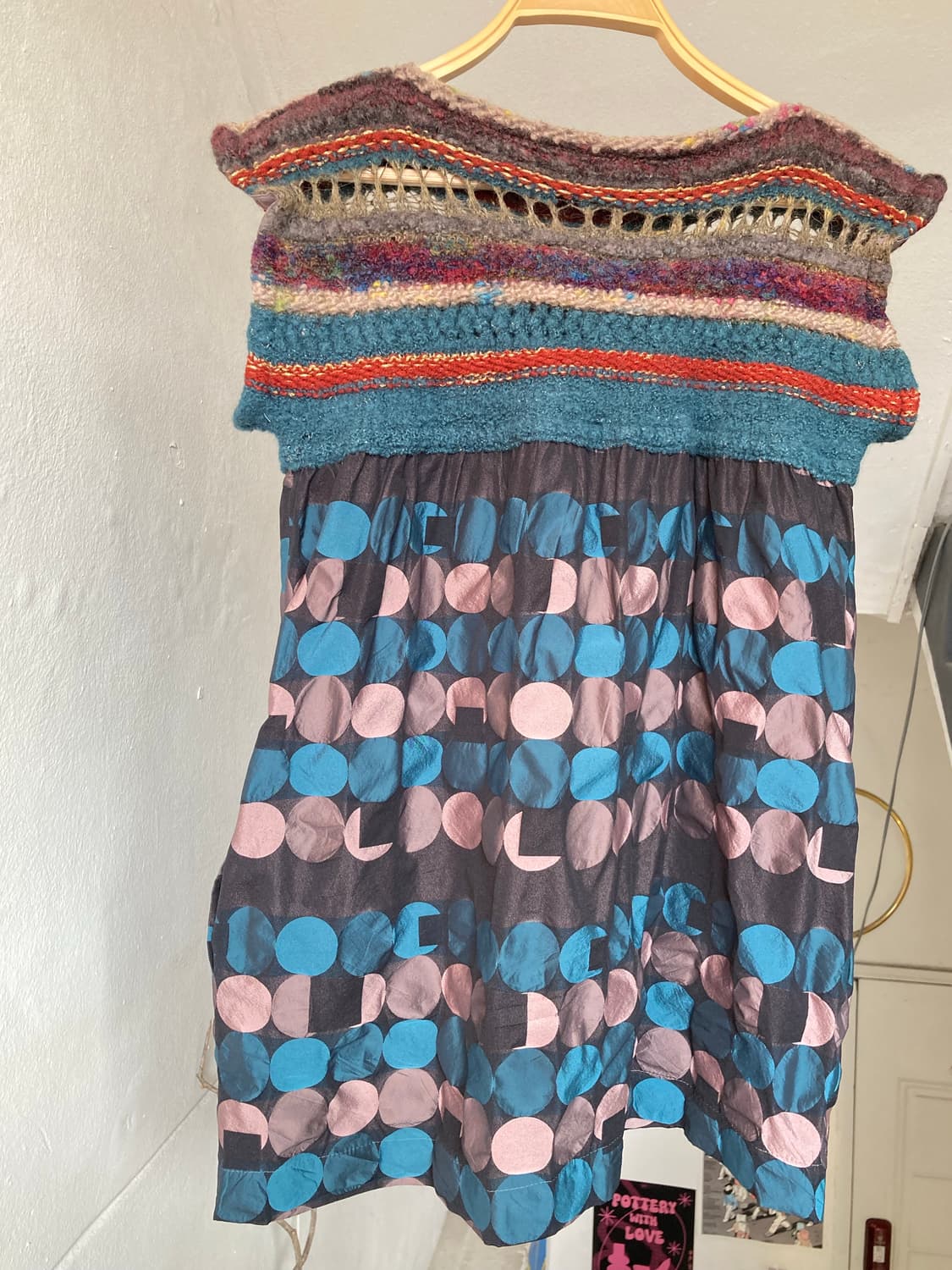 울 뜨개패턴 에스닉 도트 모리걸 니트 상품이미지5