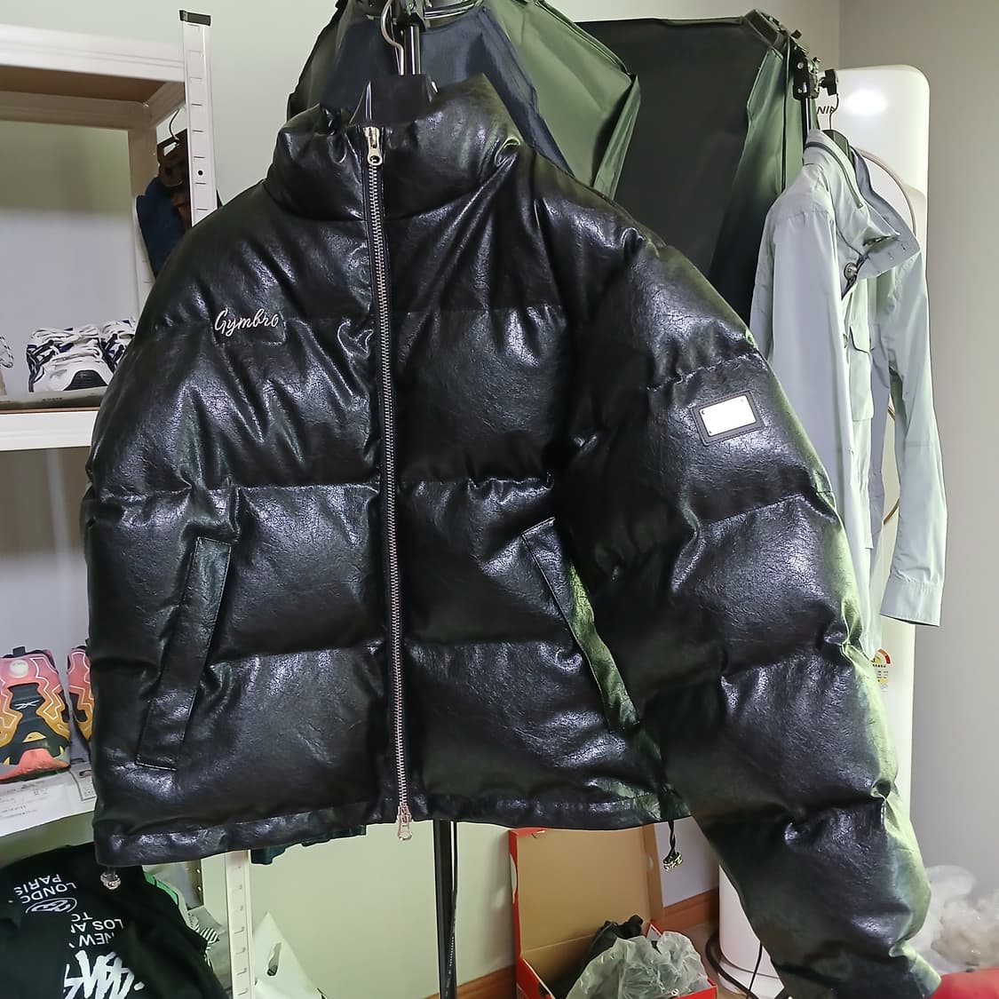 야차클럽 보겸 짐브로 레더 크롭 숏패딩 자켓 상품이미지3