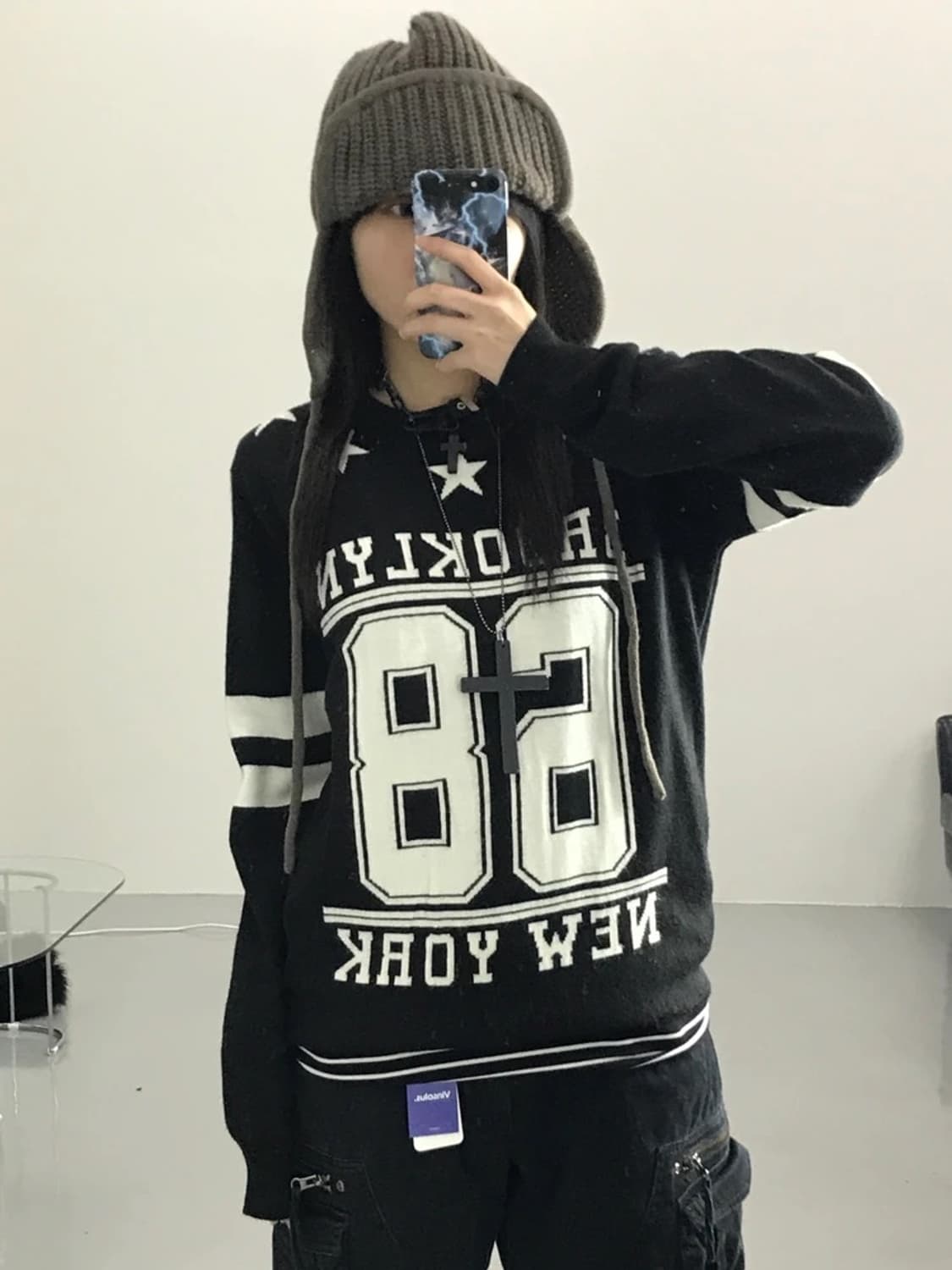 JPN 블랙 니트 스웨터 상품이미지2