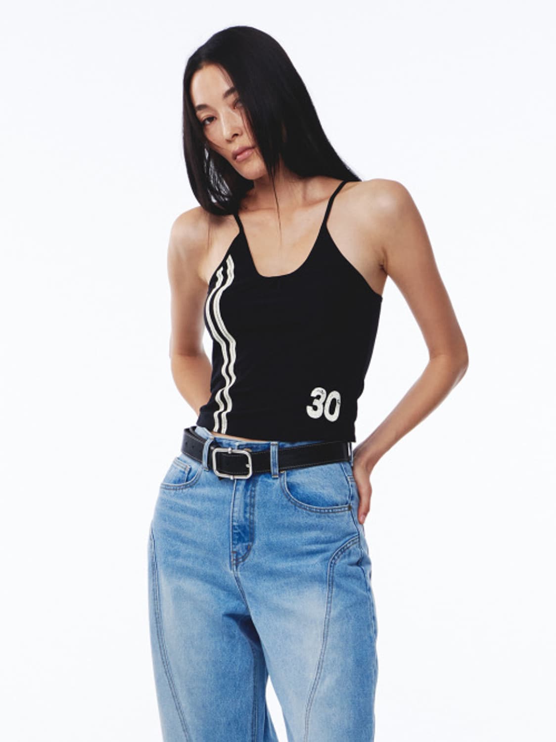kijun 기준 line tank top white, black 상품이미지2
