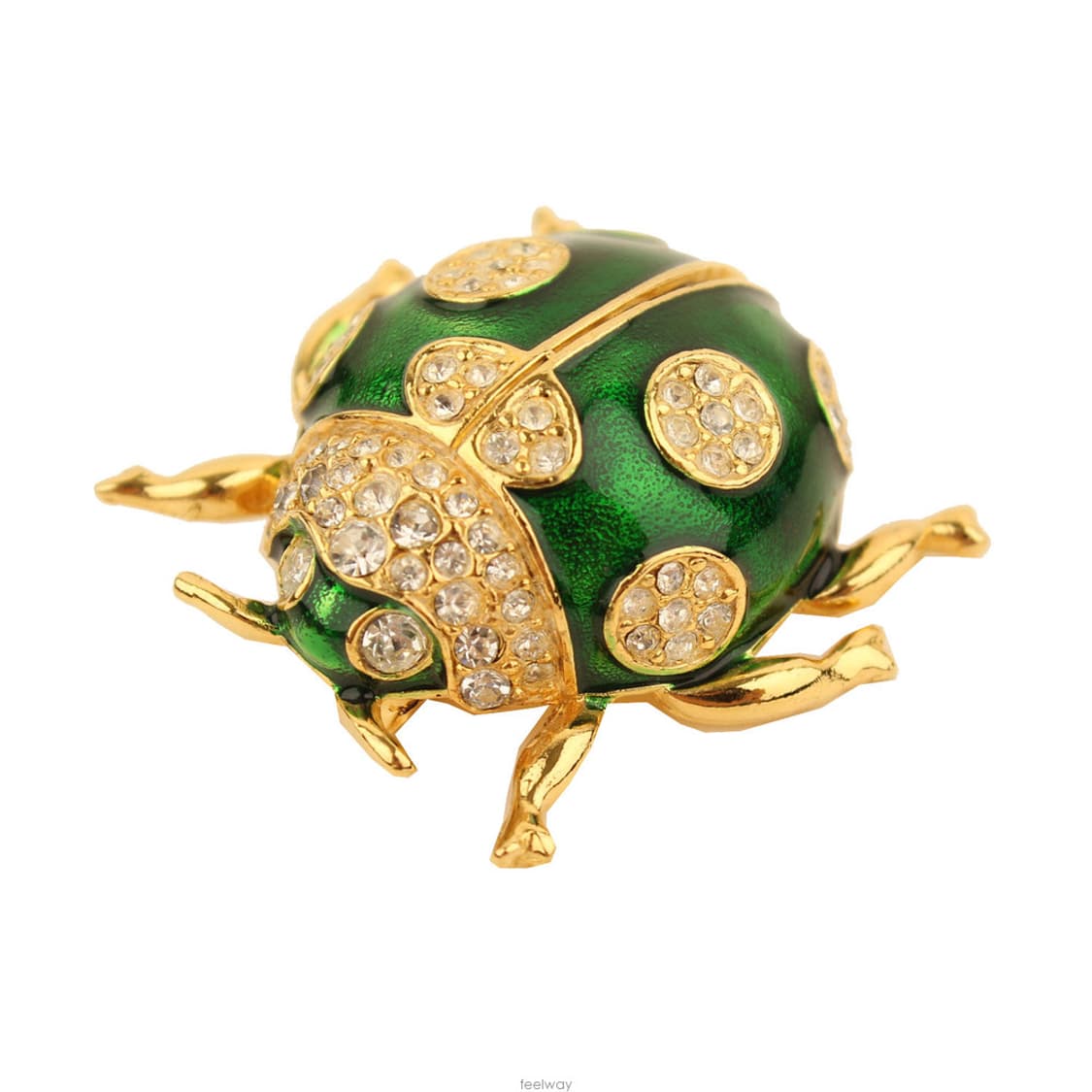그린&골드 풍뎅이 비즈 브로치 상품이미지1
