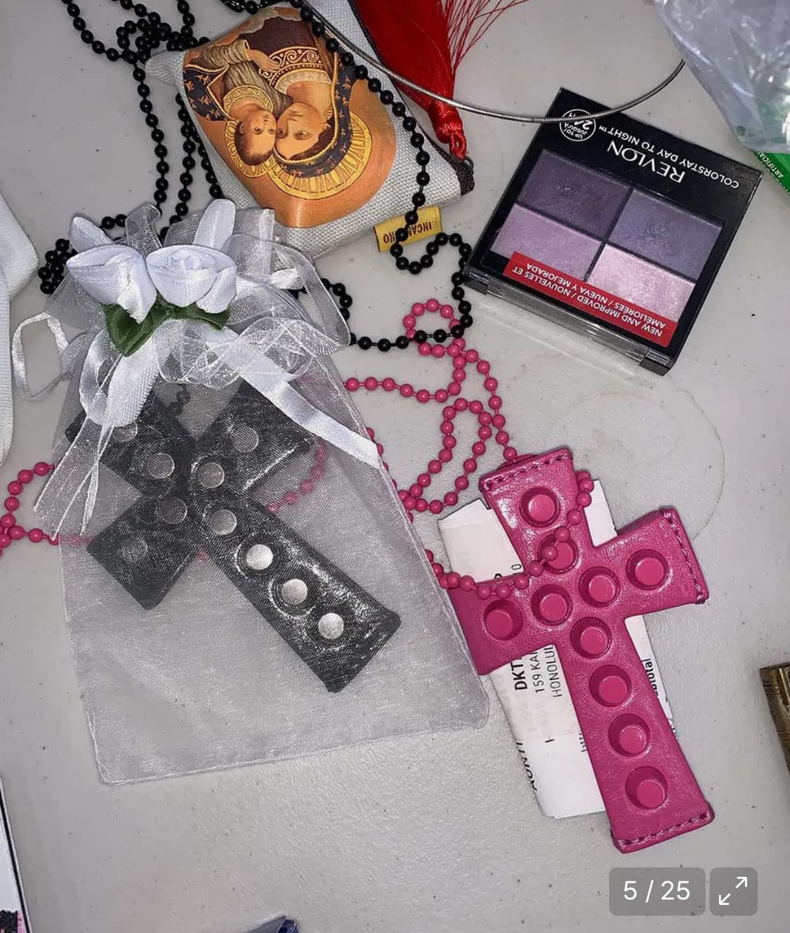 스컬프터 스트랩 카드 지갑 핑크 상품이미지2