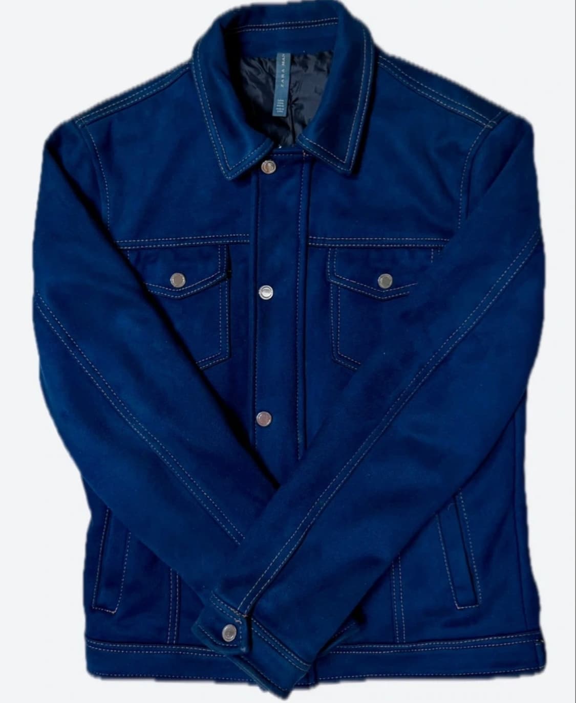 자라 맨즈 비건 스웨이드 트러커 자켓 m사이즈 상품이미지1