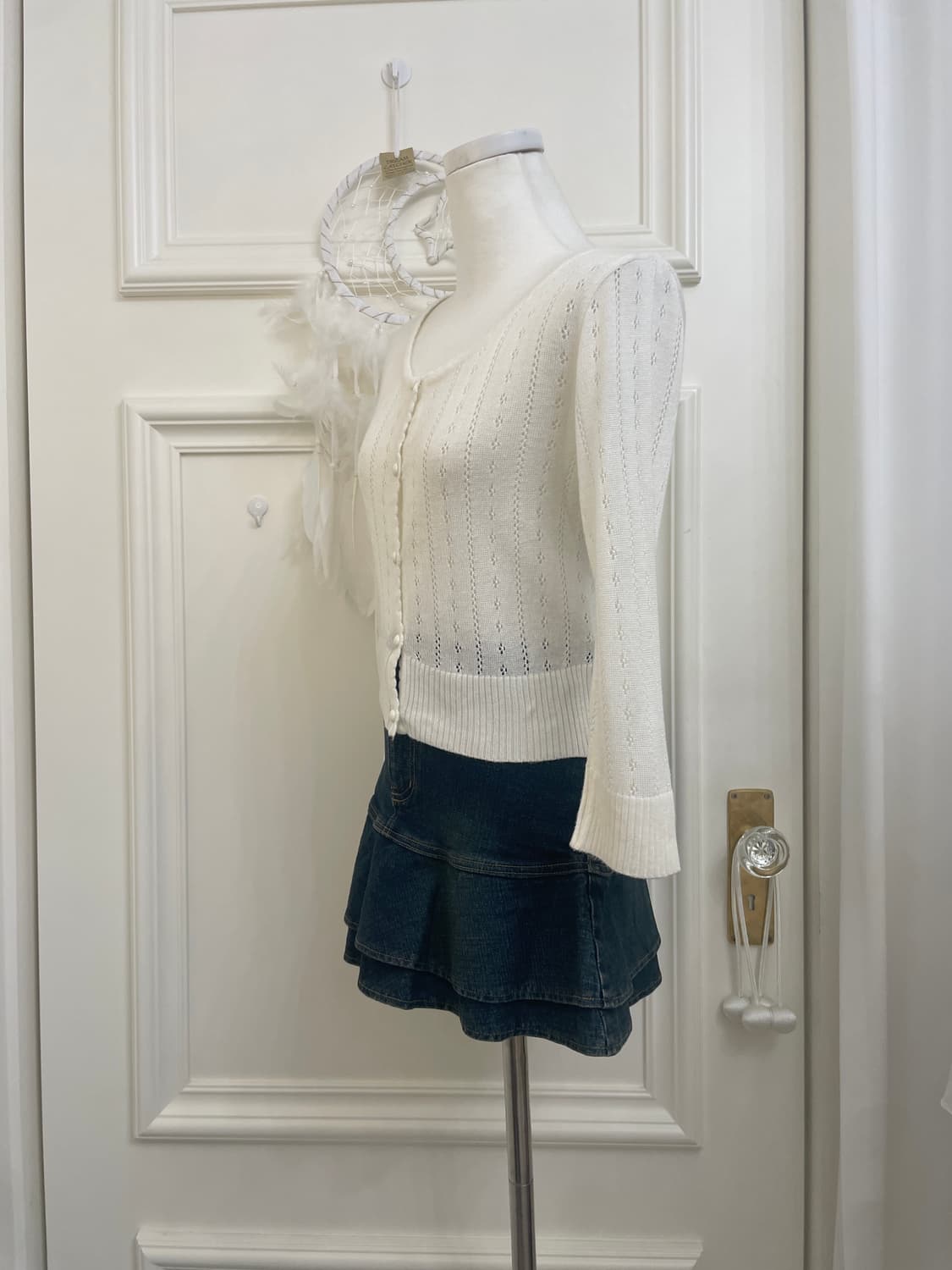 INGNI white crochet basic cardigan 상품이미지2