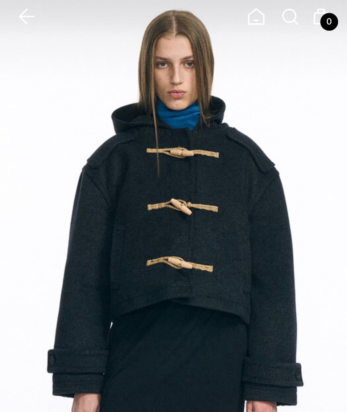 파르티멘토 숏 더플코트 차콜 그레이 상품이미지1