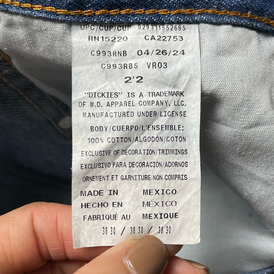 DICKIES 디키즈 빈티지 코튼 데님 워크 팬츠 A00894 상품이미지8