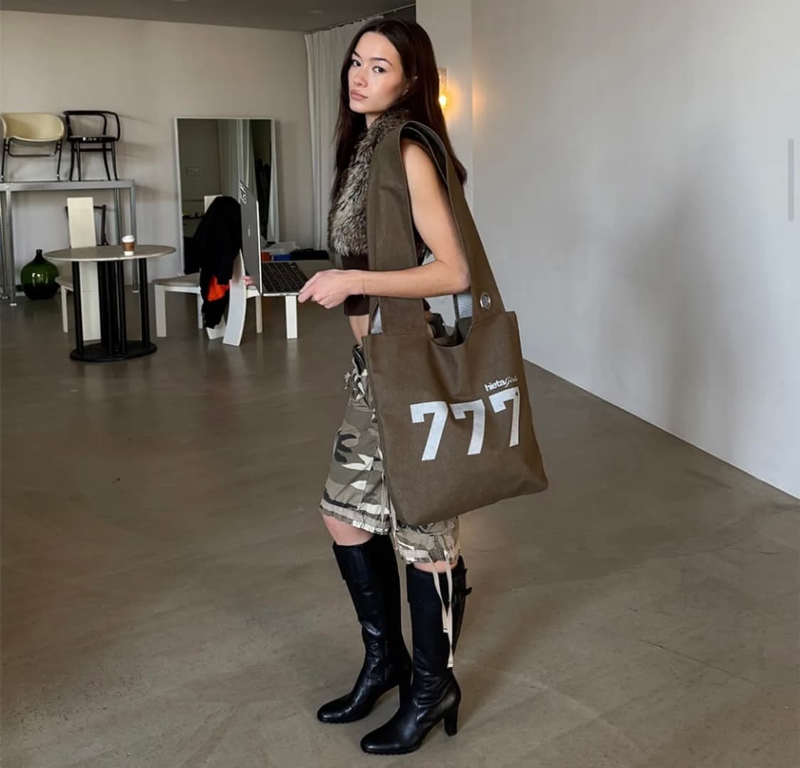 히에타 777Angels bag / Denim Khaki 상품이미지4