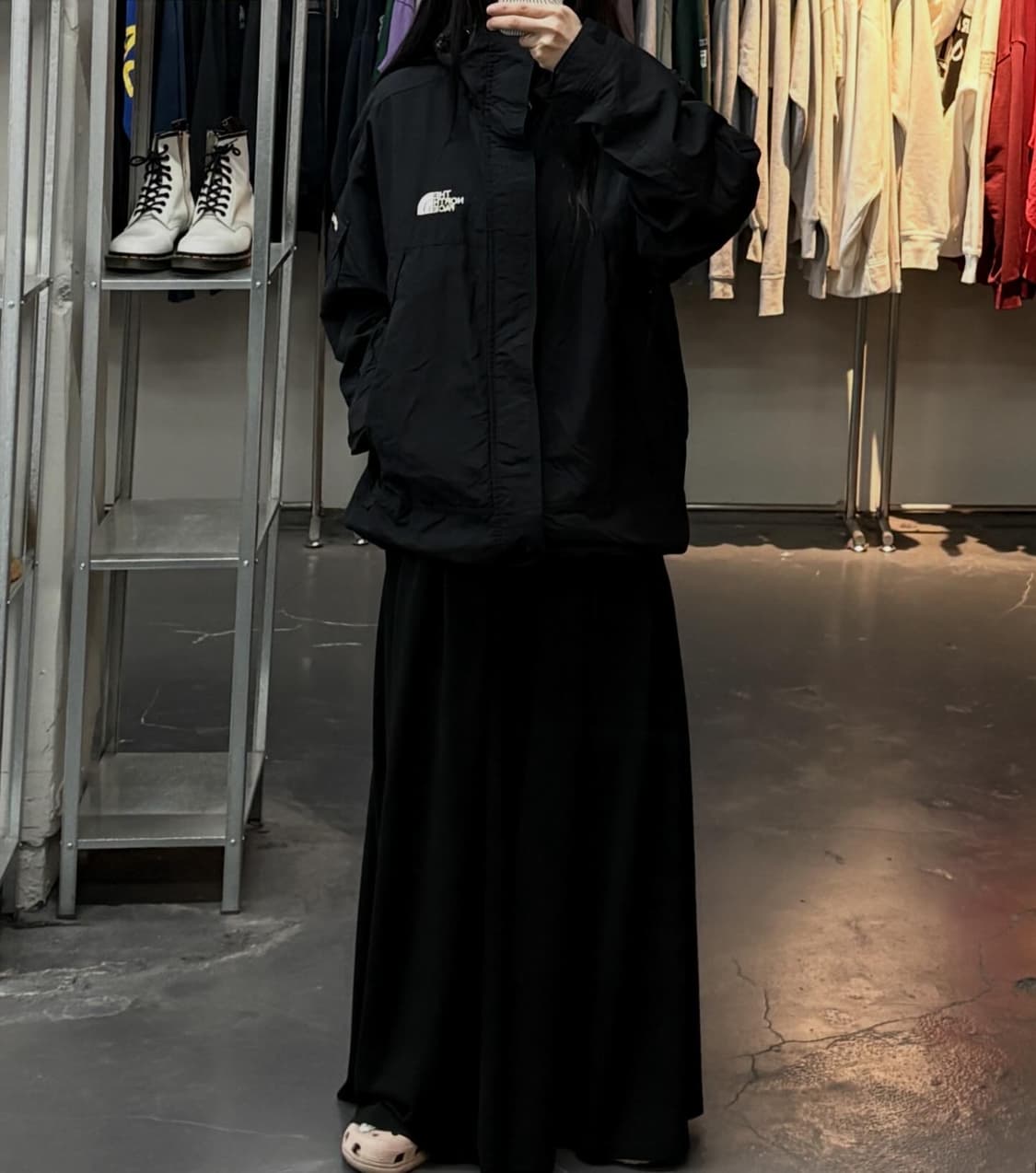 노스페이스 사이드포켓 블랙 바람막이자켓  A3807 상품이미지1