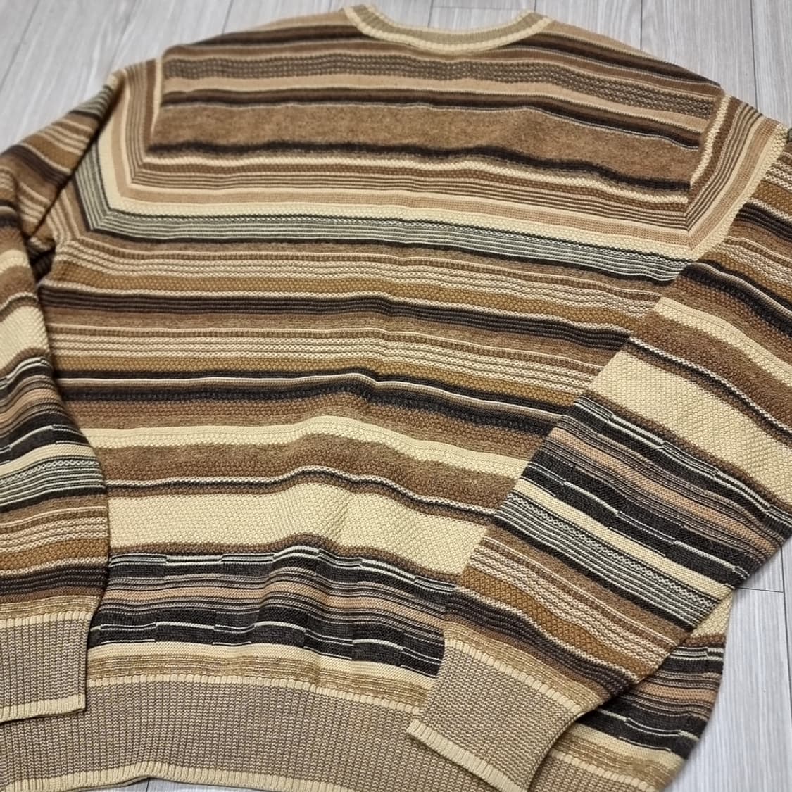 80s 닥스 빈티지 브라운톤 스트라이프 니트 스웨터(100) 상품이미지3