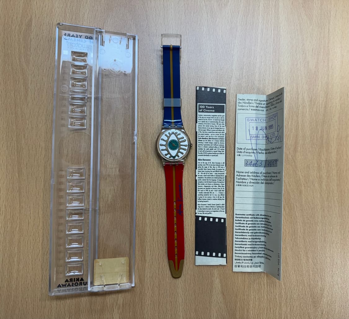 95년판)빈티지 스와치 영화 100주년 기념 구로사와 아키라 감독 상품이미지3