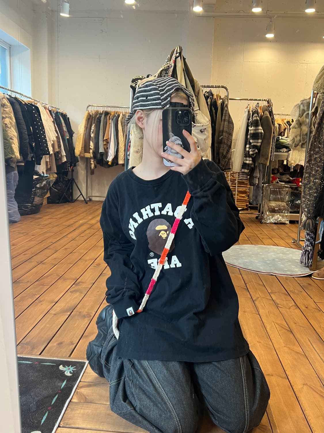 베이프 사루 블랙 롱슬리브 상품이미지4