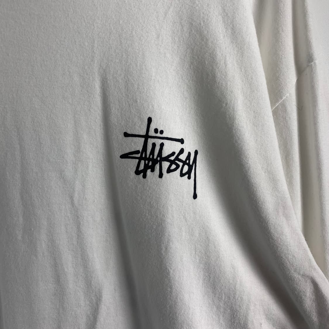 스투시 스탁로고 화이트 롱슬리브 긴팔티 상품이미지5