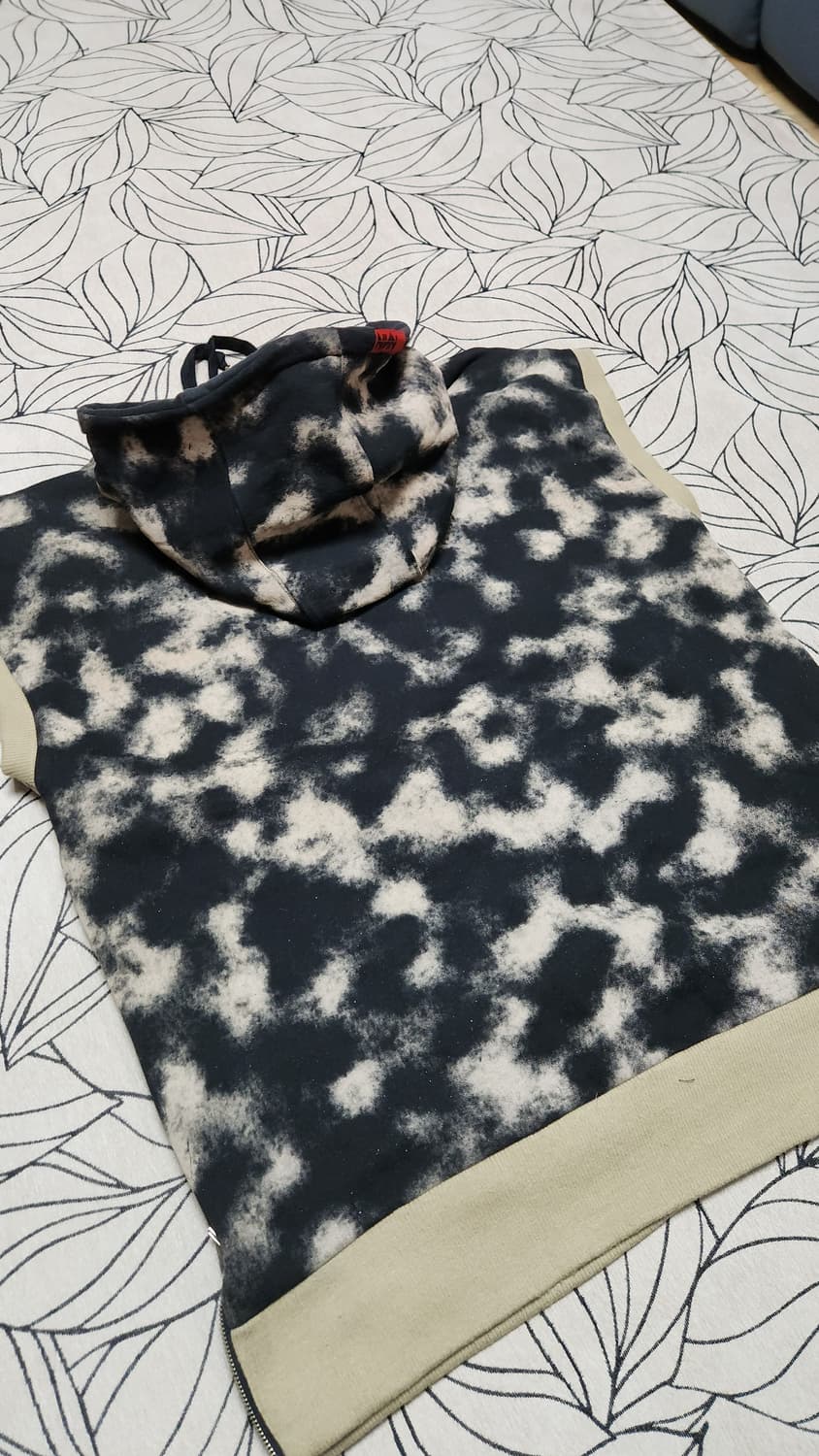 NTHREE 스노우보드 민소매 후드티 블랙/베이지 상품이미지2