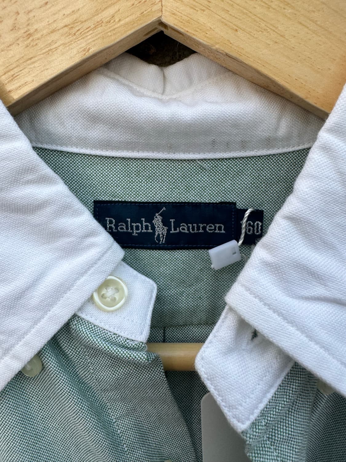 폴로 랄프로렌 빈티지 포니 자수 로고 옥스포드 셔츠 그린 우먼 상품이미지4