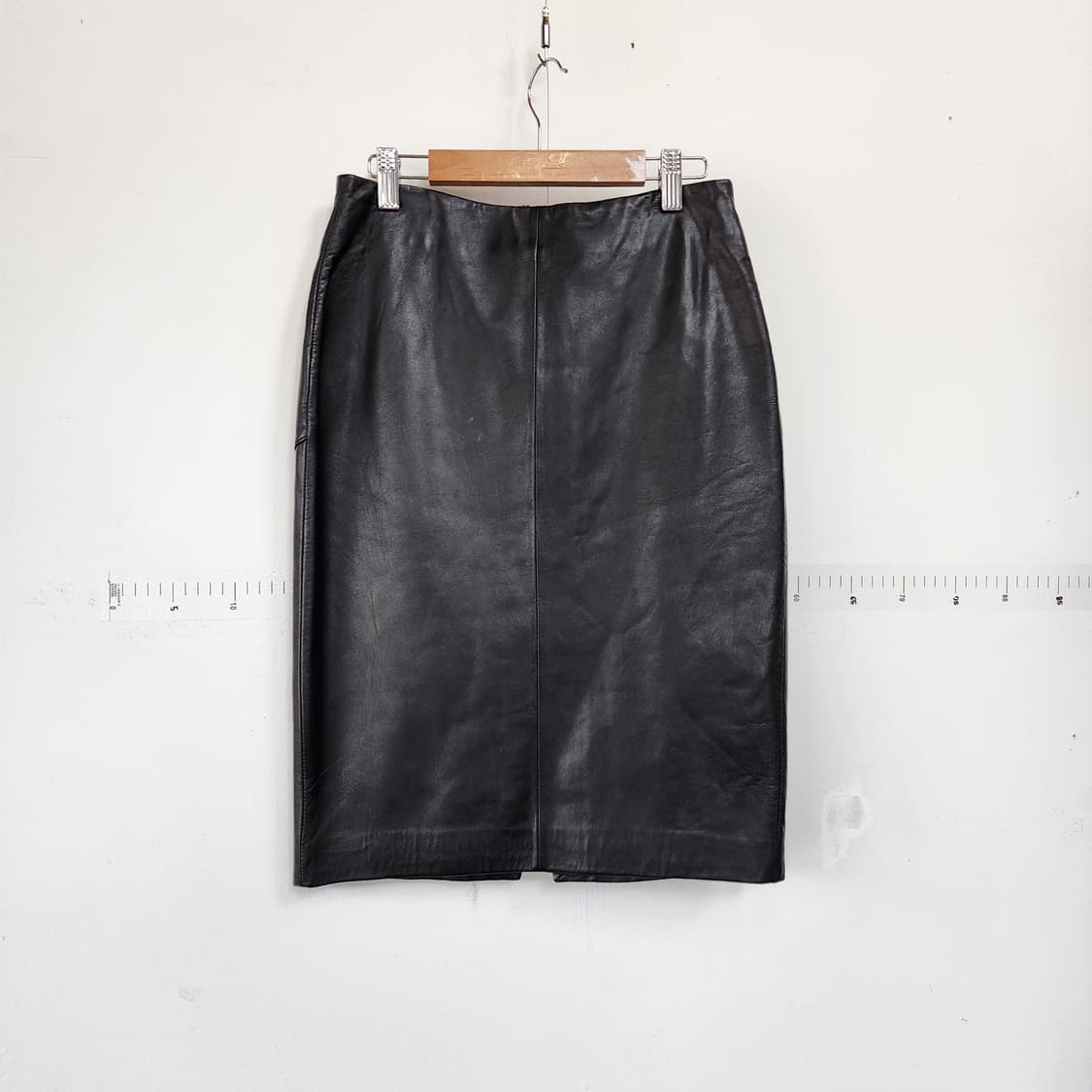 MIK 블랙 양가죽 스커트 H라인 상품이미지1