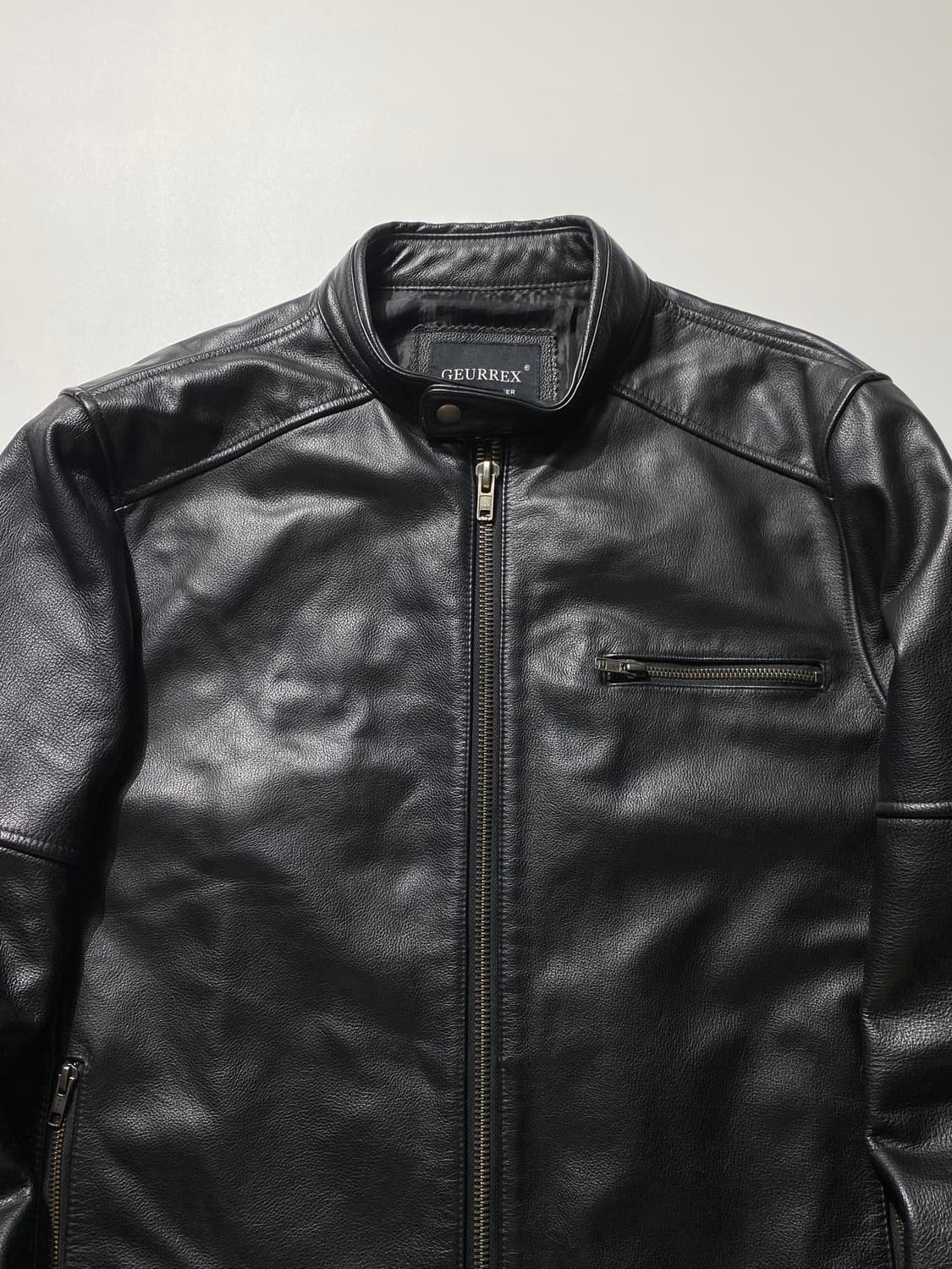 [XL] GEURREX 빈티지 리얼레더 싱글 라이더 자켓 상품이미지3
