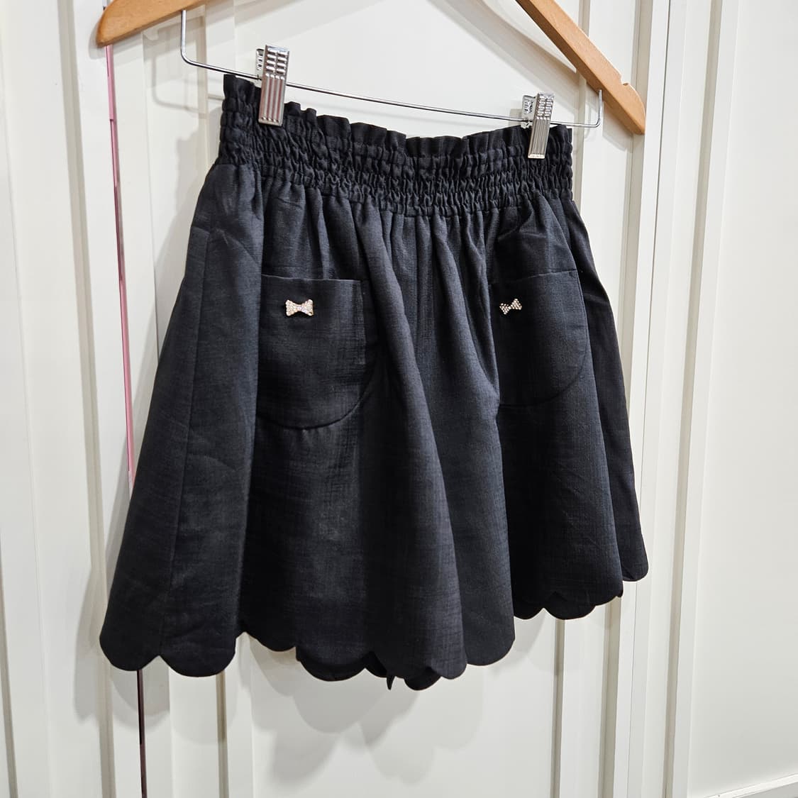 블랙 리본포켓 바지 상품이미지2