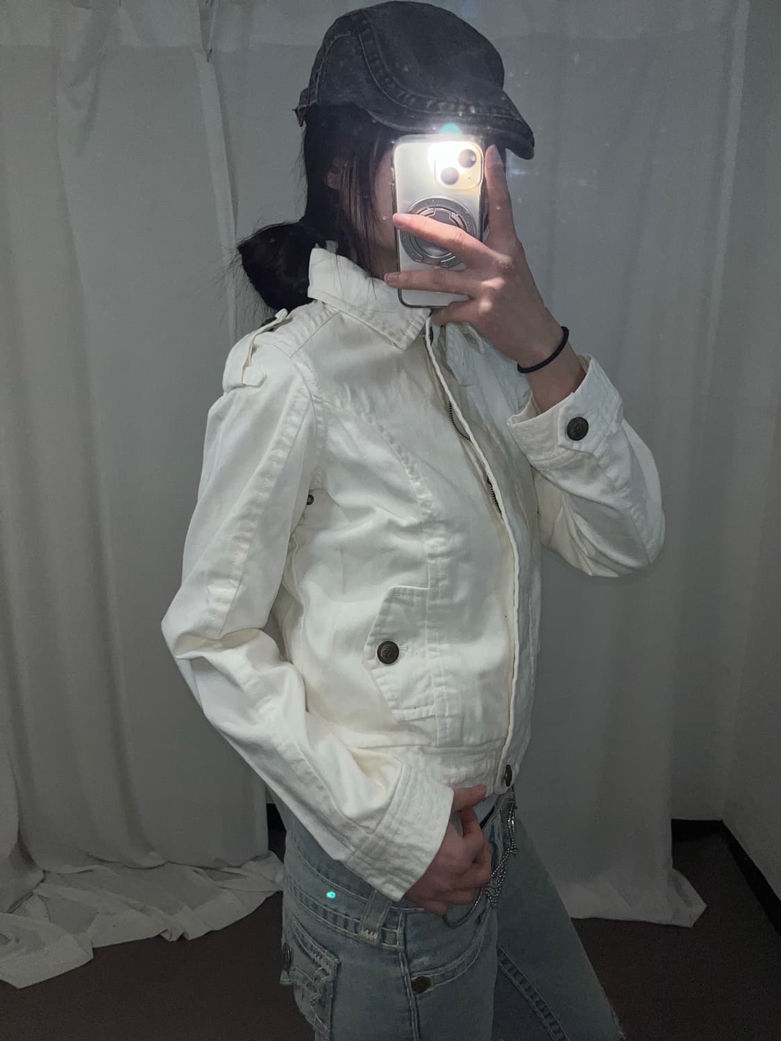 00‘s 화이트 코튼 자켓 상품이미지3