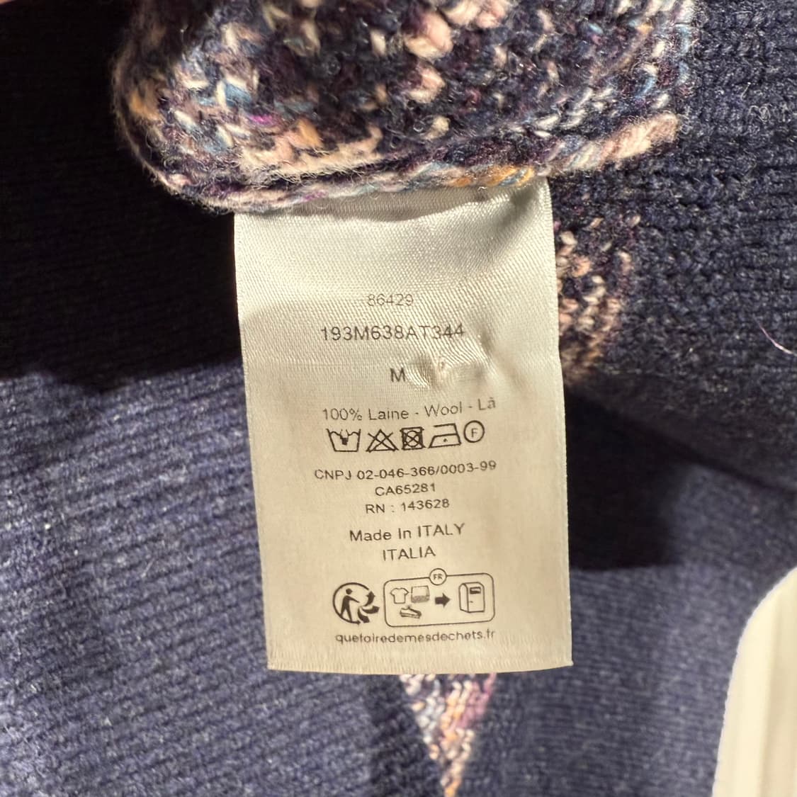 [신품급/M] 디올 오블리크 울 자카드 니트 네이비 상품이미지4