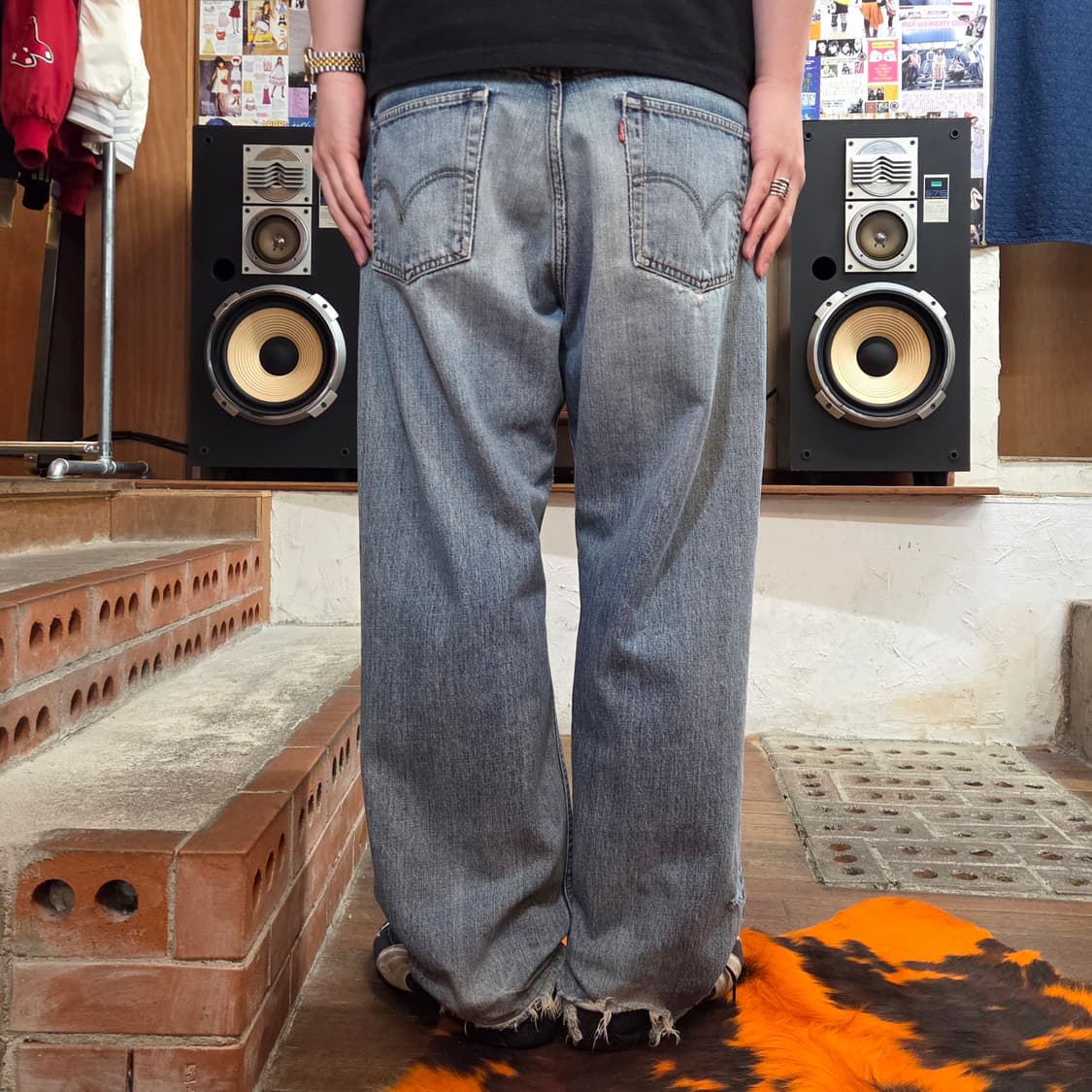 리바이스 JPN 504 디스 데미지 연청 데님 팬츠 상품이미지1
