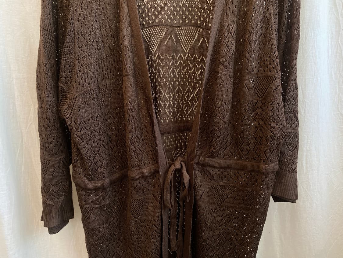 브라운 크로쉐 롱가디건(L-XL) 상품이미지5