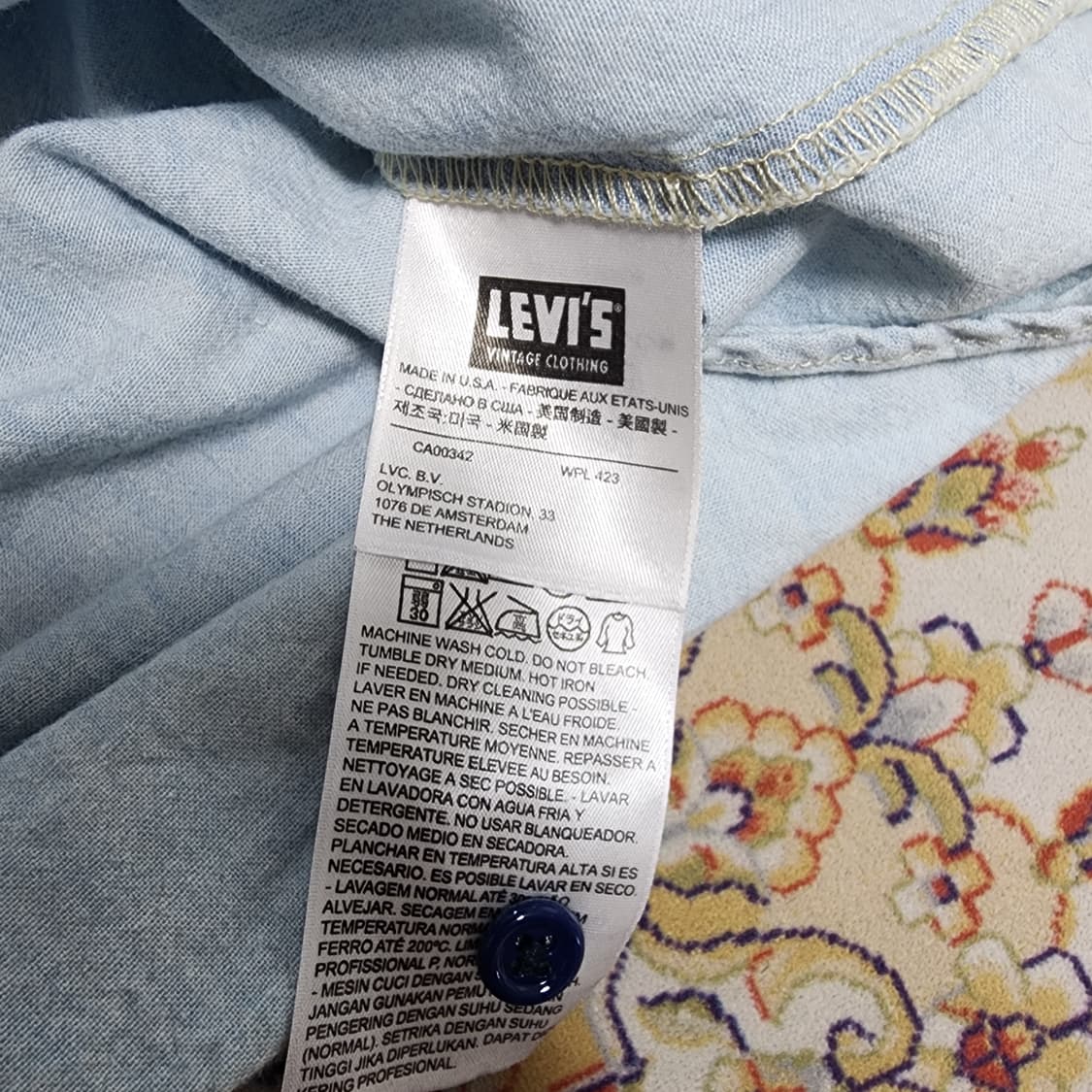 USA) 리바이스 오렌지탭 연청 셔츠 m 상품이미지5