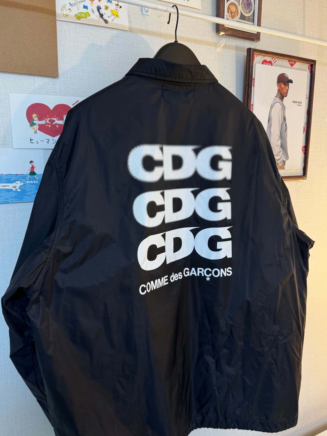[XL]꼼데가르송 CDG 로고 코치자켓 블랙 상품이미지3